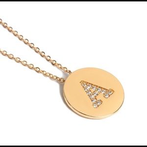 Letter “A” Gold and Diamond Necklace